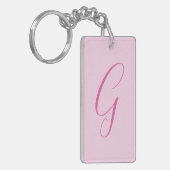 Initial Letter Monogram Light Pink Plain Chic Schlüsselanhänger (Vorderseite links)