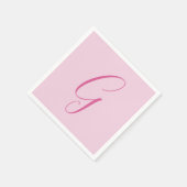 Initial Letter Monogram Light Pink Plain Chic Serviette (Ecke)