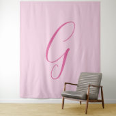 Initial Letter Monogram Light Pink Plain Chic Wandteppich (Beispiel)
