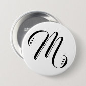 Initial Letter Monogram Modern Button (Vorne & Hinten)