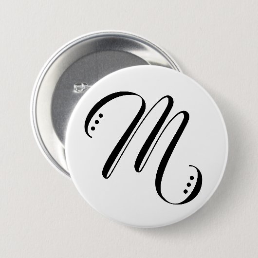 Initial Letter Monogram Modern Button (Vorne & Hinten)