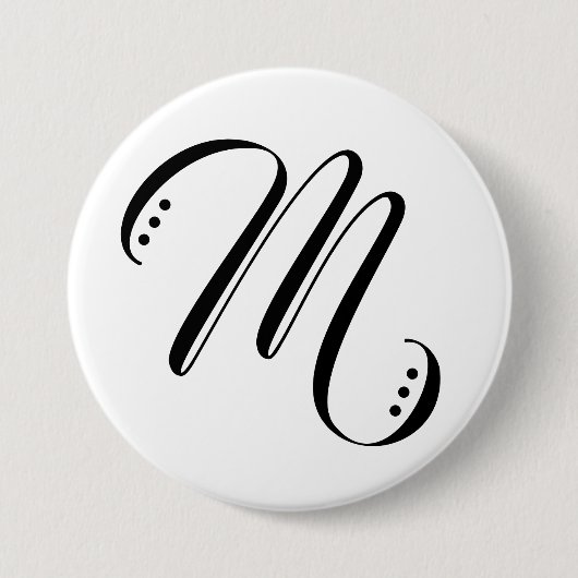 Initial Letter Monogram Modern Button (Vorderseite)