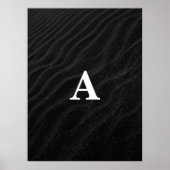 Initial Letter Monogram Modern Chic Black Sand Poster (Vorne)