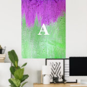 Initial Letter Monogram Modern Lila Green Poster (Heimbüro)