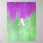 Initial Letter Monogram Modern Lila Green Poster (Vorne)