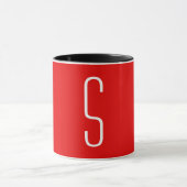 Initial Letter Monogram Modern Red White Black Tasse (Zentrum)