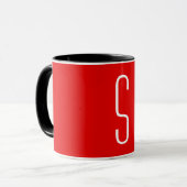 Initial Letter Monogram Modern Red White Black Tasse (Vorderseite Links)