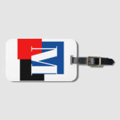 Initial Letter Monogram Modern Stilvoll Gepäckanhänger (Vorderseite (Horizontal))