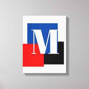 Initial Letter Monogram Modern Stilvoll Leinwanddruck