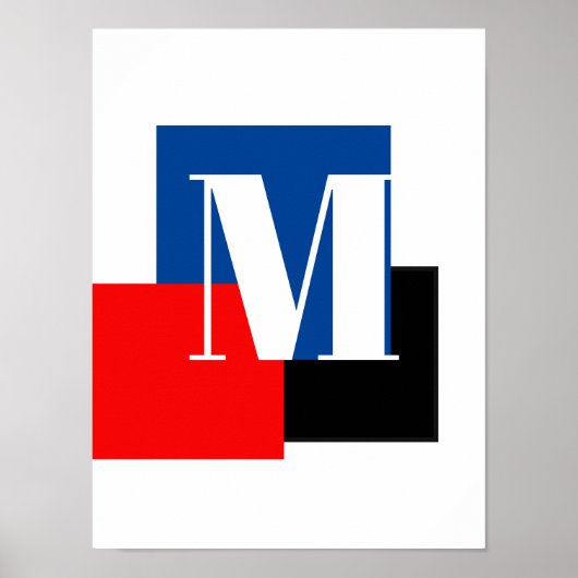 Initial Letter Monogram Modern Stilvoll Poster (Vorne)