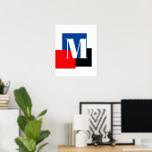 Initial Letter Monogram Modern Stilvoll Poster (Heimbüro)