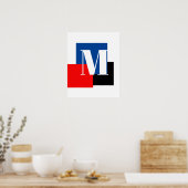 Initial Letter Monogram Modern Stilvoll Poster (Küche)