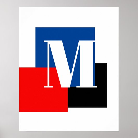 Initial Letter Monogram Modern Stilvoll Poster (Vorne)
