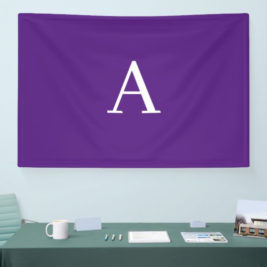 Initial Letter Monogram Modern Style Lila Banner (Messe)