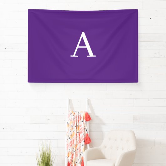 Initial Letter Monogram Modern Style Lila Banner (InSitu)