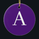 Initial Letter Monogram Modern Style Lila & blau Keramik Ornament<br><div class="desc">Möchten Sie ein Produkt mit den Initialen Ihres Namens besitzen? Es ist sehr einfach,  ästhetisch und attraktiv.</div>