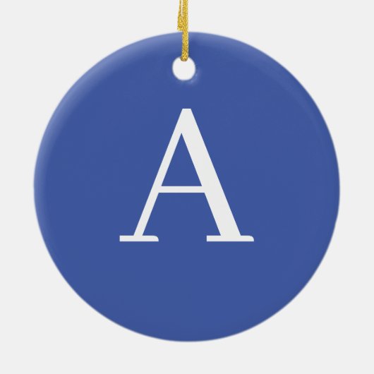 Initial Letter Monogram Modern Style Lila & blau Keramik Ornament (Hinten)