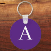 Initial Letter Monogram Modern Style Lila & blau Schlüsselanhänger (Vorderseite)