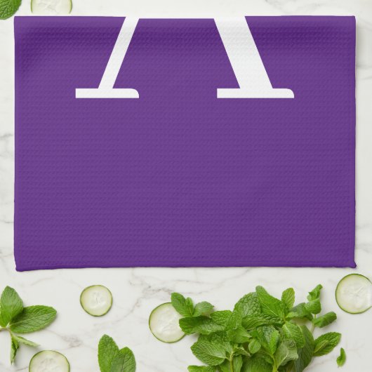 Initial Letter Monogram Modern Style Lila Geschirrtuch (Gefaltet)
