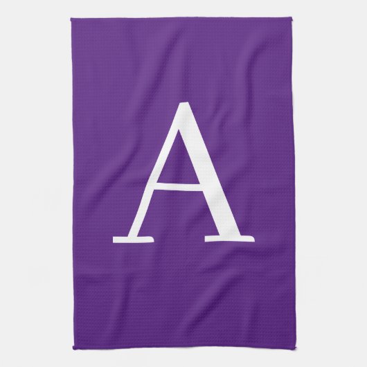Initial Letter Monogram Modern Style Lila Geschirrtuch (Vertikal)