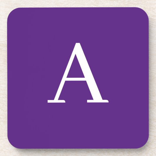 Initial Letter Monogram Modern Style Lila Getränkeuntersetzer (Vorderseite)