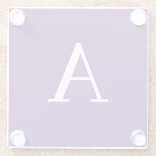 Initial Letter Monogram Modern Style Lila Glasuntersetzer (Rückseite)