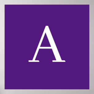 Initial Letter Monogram Modern Style Lila Poster