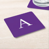 Initial Letter Monogram Modern Style Lila Rechteckiger Pappuntersetzer (angewinkelt)