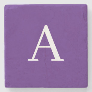 Initial Letter Monogram Modern Style Lila Steinuntersetzer