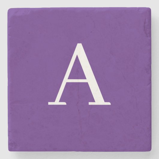 Initial Letter Monogram Modern Style Lila Steinuntersetzer (Vorderseite)