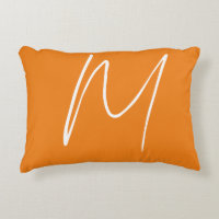 Initial Letter Monogram Modern Style Orange White