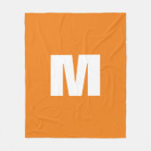 Initial Letter Monogram Modern Style Orange White Fleecedecke (Vorderseite)