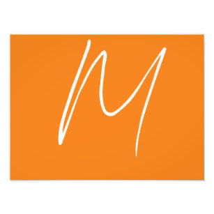 Initial Letter Monogram Modern Style Orange White Fotodruck
