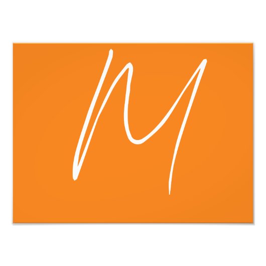 Initial Letter Monogram Modern Style Orange White Fotodruck (Vorne)