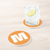 Initial Letter Monogram Modern Style Orange White Getränkeuntersetzer (Seite)
