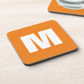 Initial Letter Monogram Modern Style Orange White Getränkeuntersetzer (Linke Seite)