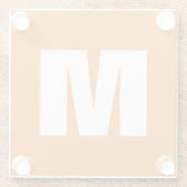 Initial Letter Monogram Modern Style Orange White Glasuntersetzer (Rückseite)