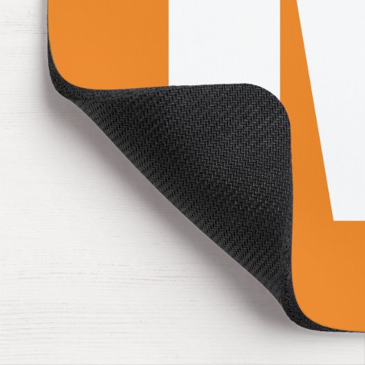 Initial Letter Monogram Modern Style Orange White Mousepad (Ecke)