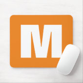 Initial Letter Monogram Modern Style Orange White Mousepad (Mit Mouse)