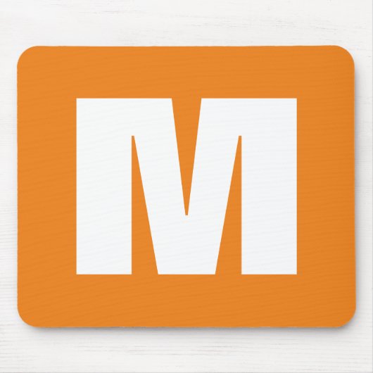 Initial Letter Monogram Modern Style Orange White Mousepad (Vorne)