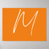 Initial Letter Monogram Modern Style Orange White Poster (Vorne)