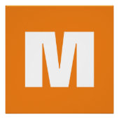 Initial Letter Monogram Modern Style Orange White Poster (Vorderseite)