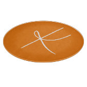 Initial Letter Monogram Modern Style Orange White Schneidebrett (Ecke)