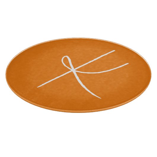 Initial Letter Monogram Modern Style Orange White Schneidebrett (Ecke)