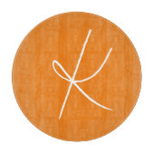 Initial Letter Monogram Modern Style Orange White Schneidebrett (Vorderseite)