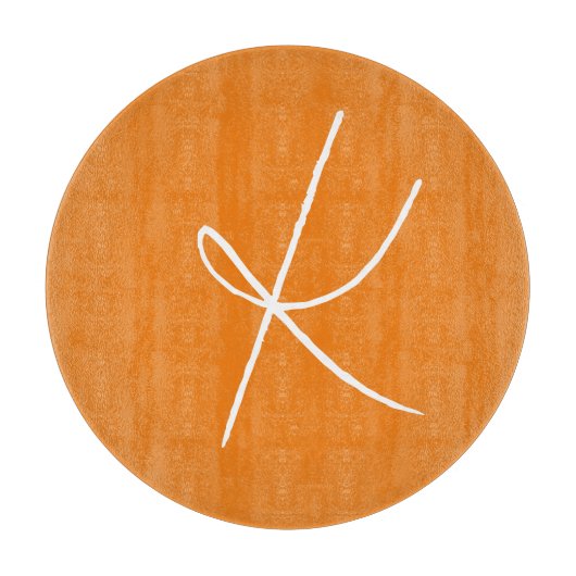Initial Letter Monogram Modern Style Orange White Schneidebrett (Vorderseite)