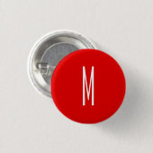 Initial Letter Monogram Modern Style Red White Button (Vorne & Hinten)