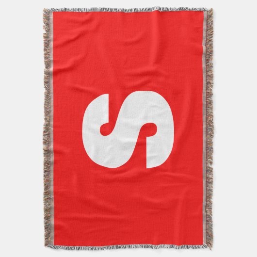 Initial Letter Monogram Modern Style Red White Decke (Vorderseite Vertikal)
