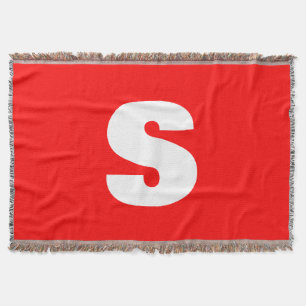 Initial Letter Monogram Modern Style Red White Decke