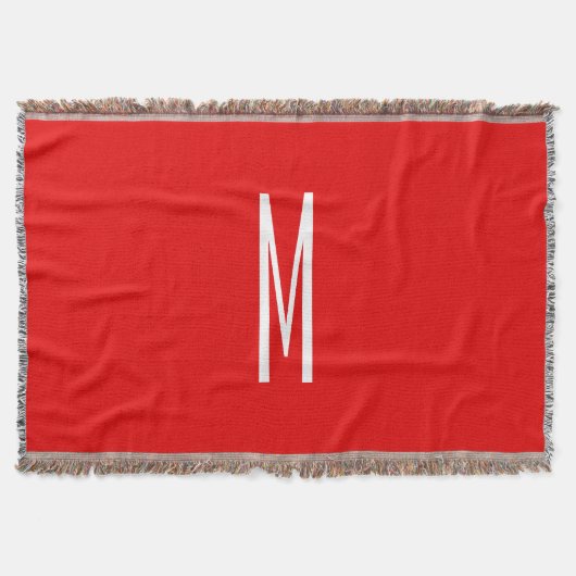 Initial Letter Monogram Modern Style Red White Decke (Vorderseite)